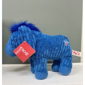 FAO Schwarz Political Party Democrat Blue Donkey Plush Stuffed Animal w/Tags